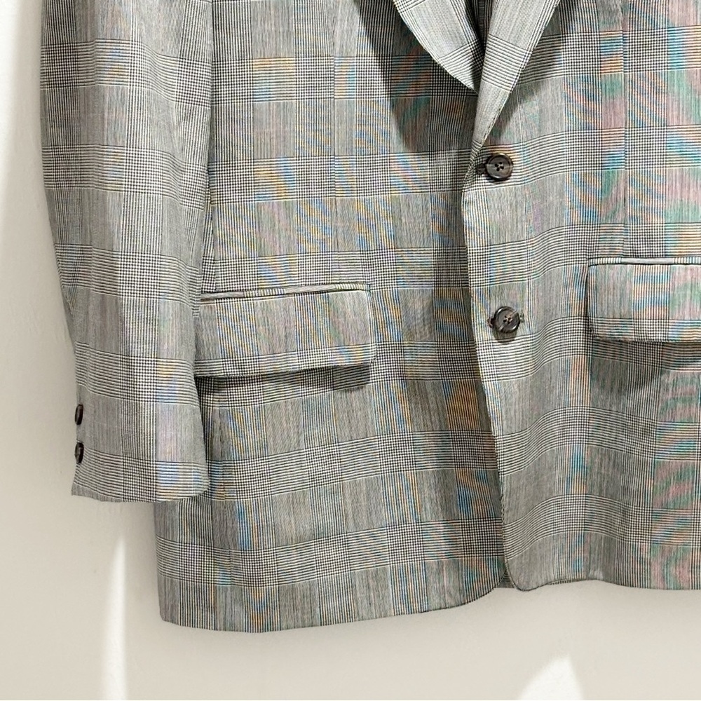 Vtg BROOKS BROTHERS Men’s Black Houndstooth Single Breasted Sport Coat Sz 44R - Picture 5 of 9